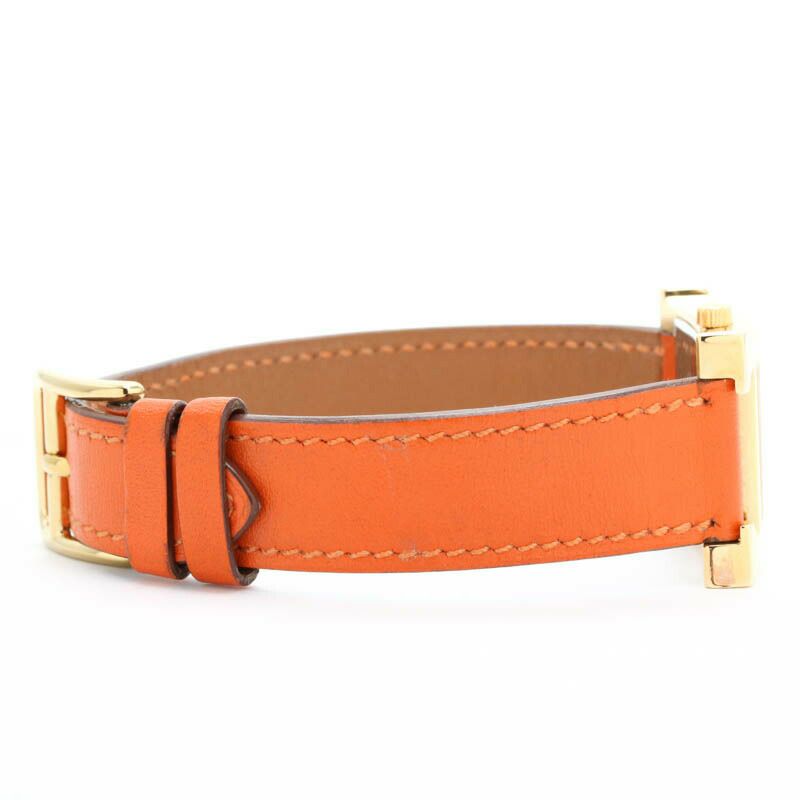 【仮】エルメス【HERMES】HウォッチHH1.201レディースオレンジゴールドプレーテッド腕時計時計HWATCHORANGEGP【中古】