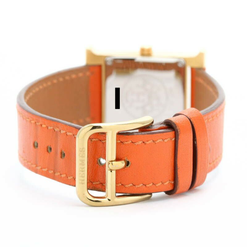 【仮】エルメス【HERMES】HウォッチHH1.201レディースオレンジゴールドプレーテッド腕時計時計HWATCHORANGEGP【中古】