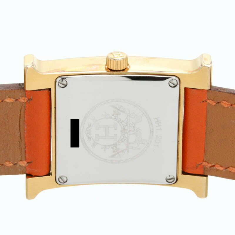 【仮】エルメス【HERMES】HウォッチHH1.201レディースオレンジゴールドプレーテッド腕時計時計HWATCHORANGEGP【中古】