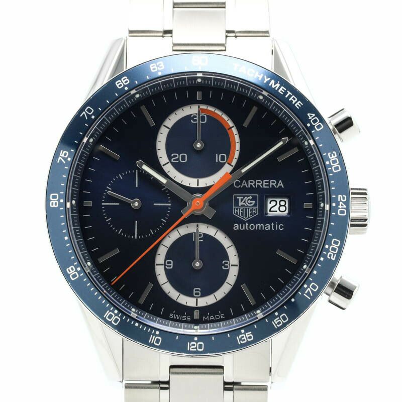 【仮】タグ・ホイヤー【TAGHEUER】カレラタキメータークロノグラフCV2015.BA0786メンズブルーステンレススティール腕時計時計CARRERATACHYMETRECHRONOGRAPHBLUESS【中古】