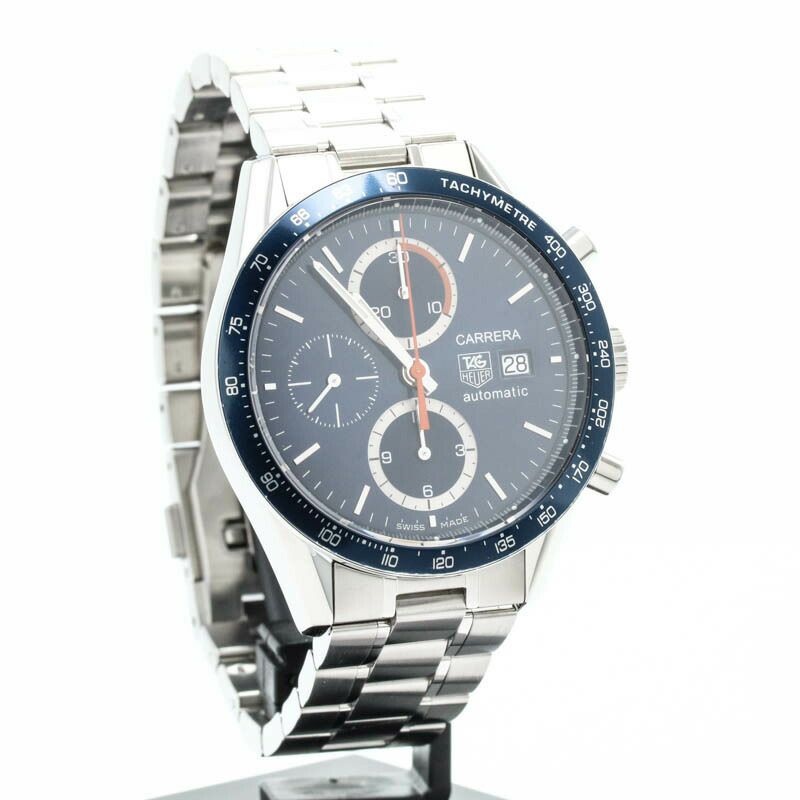 【仮】タグ・ホイヤー【TAGHEUER】カレラタキメータークロノグラフCV2015.BA0786メンズブルーステンレススティール腕時計時計CARRERATACHYMETRECHRONOGRAPHBLUESS【中古】