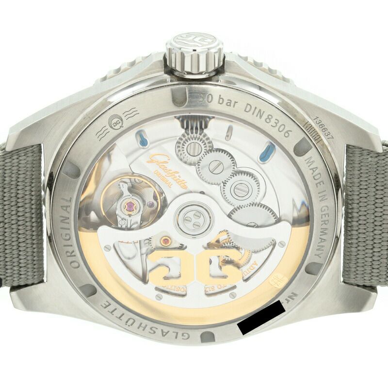 【仮】グラスヒュッテオリジナル【GLASHUTTEORIGINAL】SeaQパノラマデイトW13613028134メンズブルーステンレススティール腕時計時計SeaQPANORAMADATEBLUESS【中古】