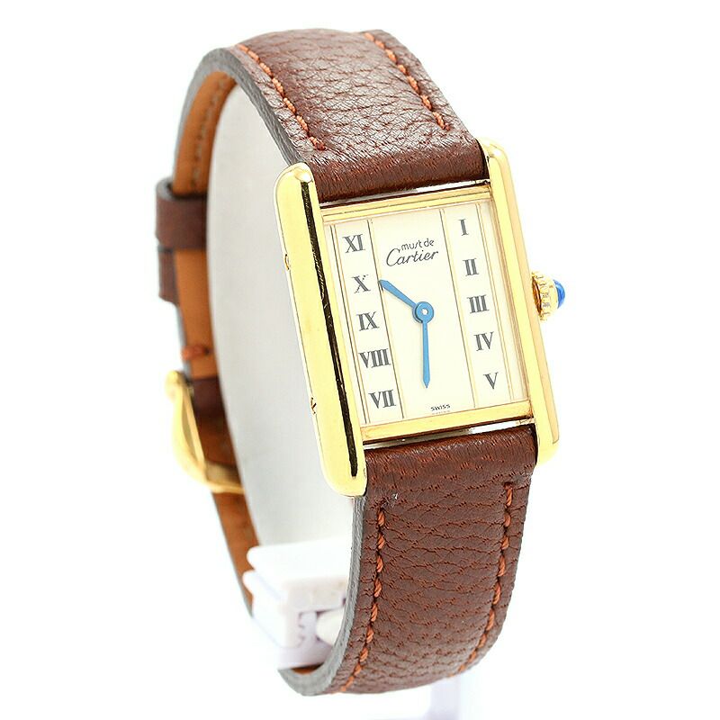 【仮】カルティエ【CARTIER】マストタンクヴェルメイユW1003053レディースアイボリーシルバー925/イエローゴールドメッキ腕時計時計MUSTTANKVERMEILIVORYGF【中古】