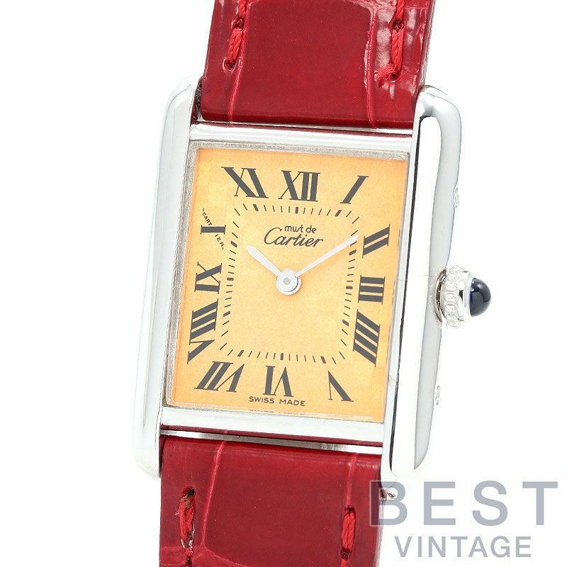 【仮】カルティエ【CARTIER】マストタンク2003年クリスマス限定W1017654レディースオレンジシルバー腕時計時計MUSTTANK2003CHRISTMASLIMITEDORANGESV【中古】