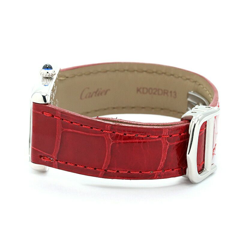 【仮】カルティエ【CARTIER】マストタンク2003年クリスマス限定W1017654レディースオレンジシルバー腕時計時計MUSTTANK2003CHRISTMASLIMITEDORANGESV【中古】