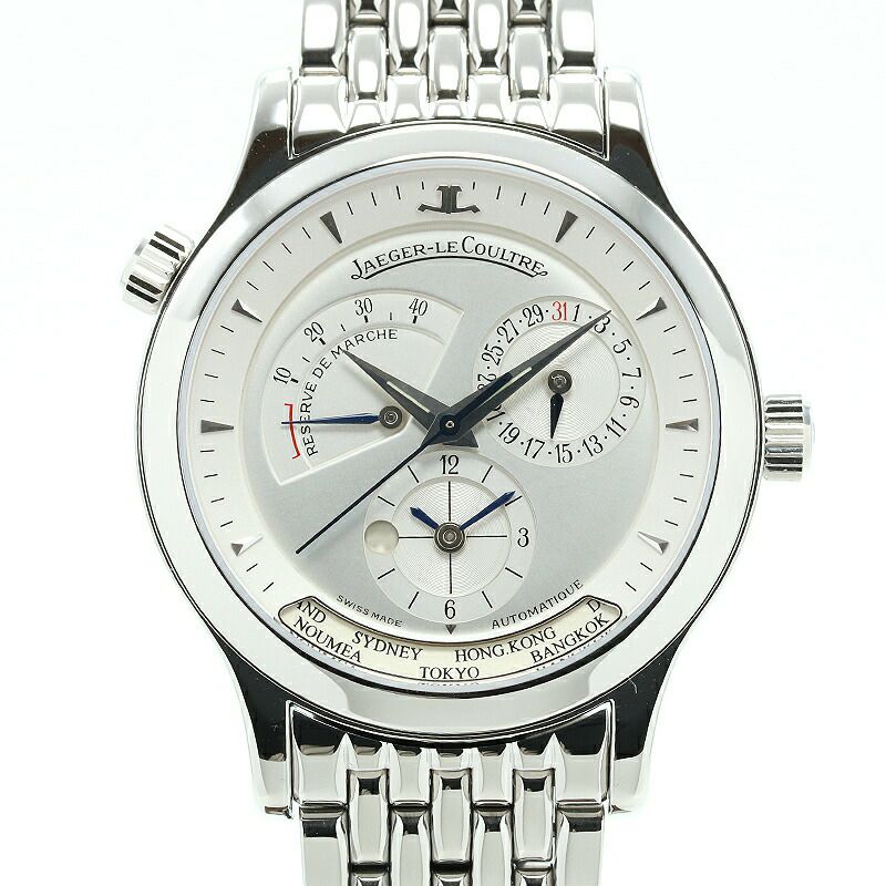 【仮】ジャガールクルト【JAEGER-LECOULTRE】マスタージオグラフィークQ1428120(142.8.92)メンズシルバーステンレススティール腕時計時計MASTERGEOGRAPHICSILVERSS【中古】