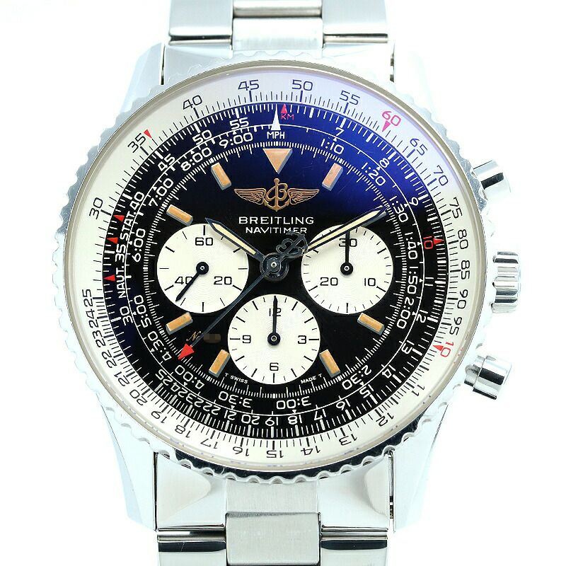 【仮】ブライトリング【BREITLING】ナビタイマーメカニックA11022(A112B13NA)メンズブラックステンレススティール腕時計時計NAVITIMERMECANIQUEBLACKSS【中古】
