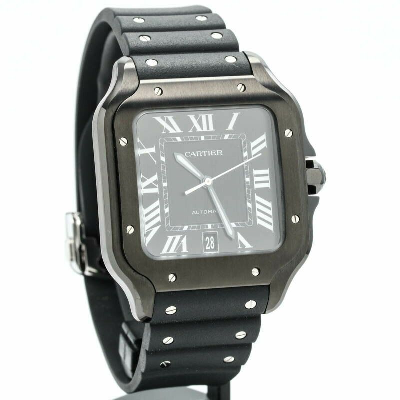 【仮】カルティエ【CARTIER】サントスドゥカルティエウォッチLMWSSA0039メンズブラックステンレススティール(ADLC加工)腕時計時計SANTOSDECARTIERWATCHLMBLACKSS(ADLC)【中古】