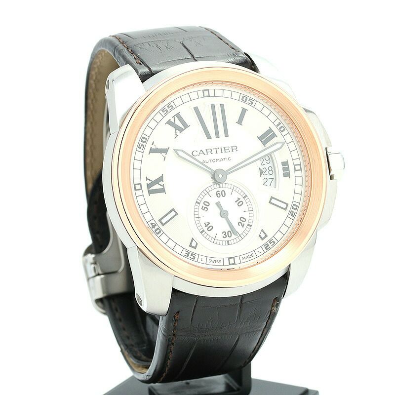 【仮】カルティエ【CARTIER】カリブルドゥカルティエウォッチLMW7100039メンズシルバーK18ピンクゴールド/ステンレススティール腕時計時計CALIBREDECARTIERWATCHLMSILVERK18PG/SS【中古】