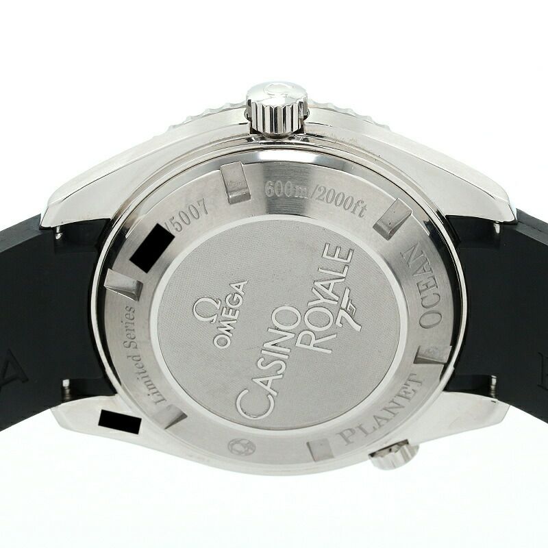【仮】オメガ【OMEGA】シーマスタープラネットオーシャン007カジノロワイヤル5007本限定2907.50.91メンズブラックステンレススティール腕時計時計SEAMASTERPLANETOCEAN007CASINOROYALELIMITADEDITIONBLACKSS【中古】