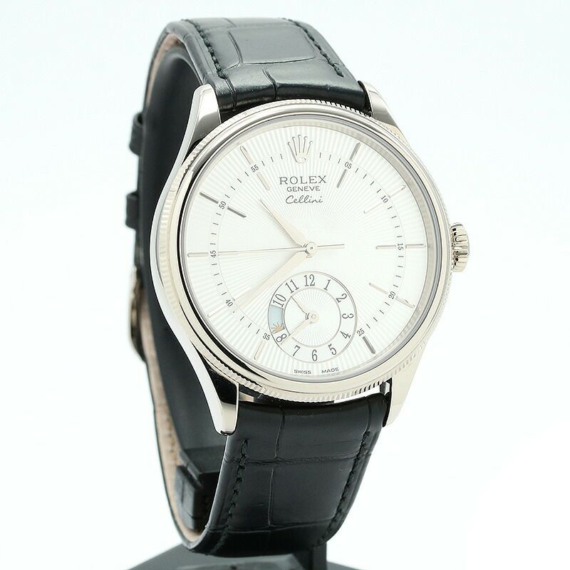 【仮】ロレックス【ROLEX】チェリーニデュアルタイム50529メンズシルバーK18ホワイトゴールド腕時計時計CELLINIDUALTIMESILVERK18WG【中古】
