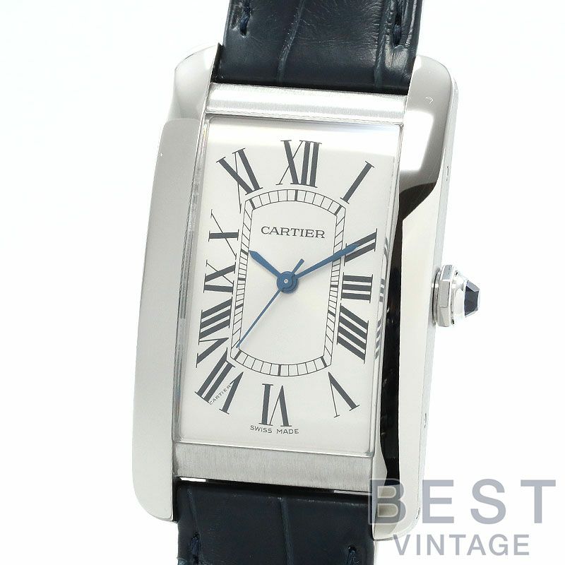 【仮】カルティエ【CARTIER】タンクアメリカンウォッチLMWSTA0018メンズシルバーステンレススティール腕時計時計TANKAMERICAINEWATCHLARGEMODELSILVERSS【中古】