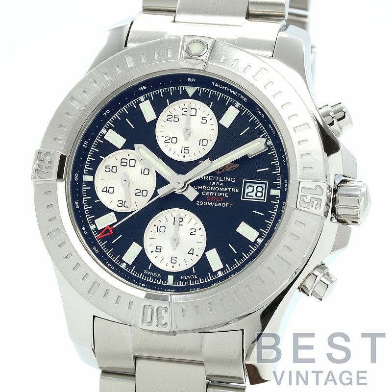 【仮】ブライトリング【BREITLING】コルトクロノグラフオートマチックA13388(A181B83PCS)メンズブラック/シルバーステンレススティール腕時計時計COLTCHRONOGRAPHAUTOMATICBLACK/SILVERSS【中古】