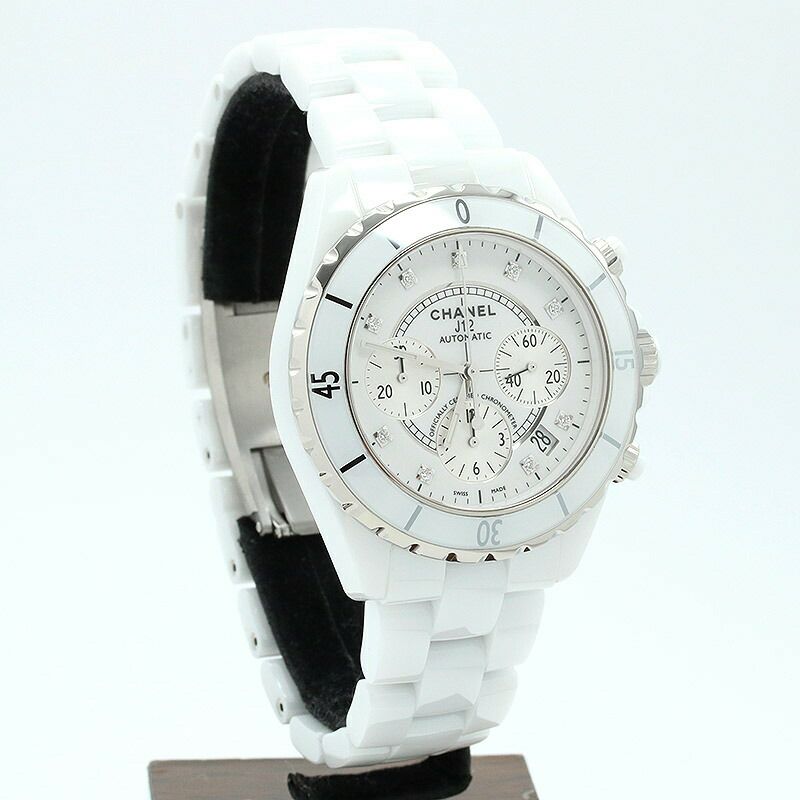 J12 Chronograph Watch 41 mm White Ceramic - H2009 | CHANEL