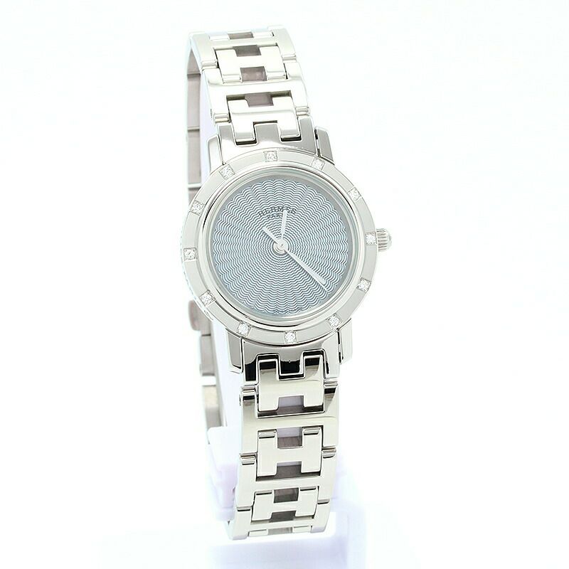 【仮】エルメス【HERMES】クリッパーナクレCL4.230レディースブルーシェルステンレススティール腕時計時計CLIPPERNACREBLUESHELLSS【中古】