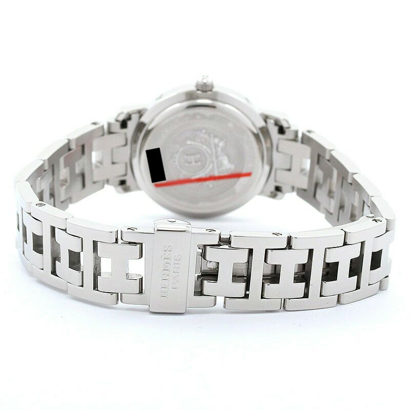 【仮】エルメス【HERMES】クリッパーナクレCL4.230レディースピンクシェルステンレススティール腕時計時計CLIPPERNACREPINKSHELLSS【中古】