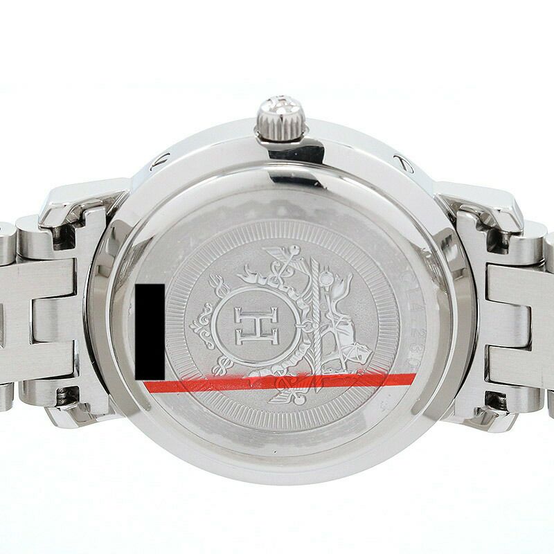【仮】エルメス【HERMES】クリッパーナクレCL4.230レディースピンクシェルステンレススティール腕時計時計CLIPPERNACREPINKSHELLSS【中古】