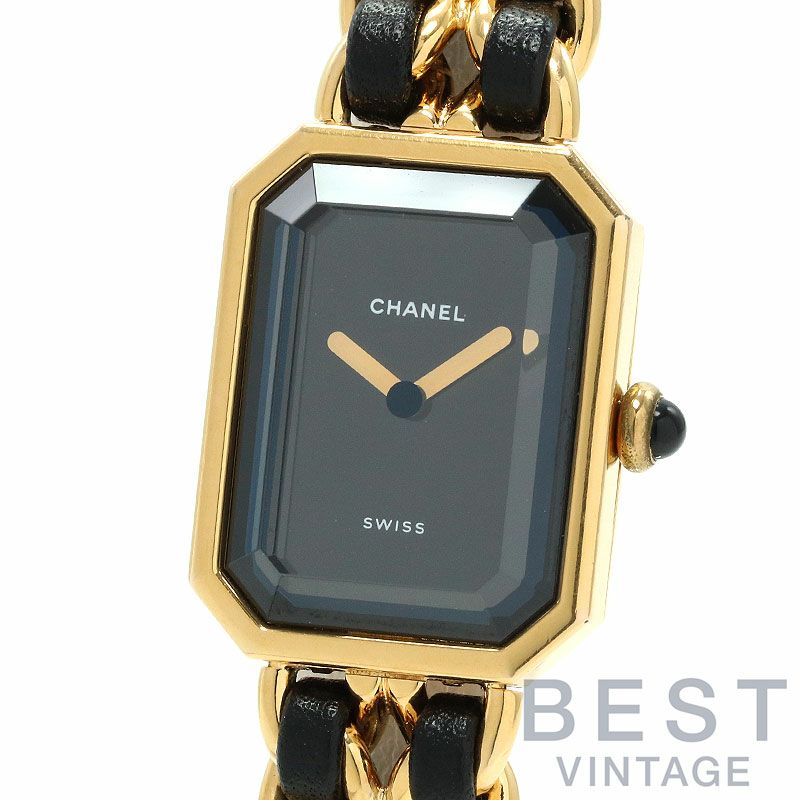 【仮】シャネル【CHANEL】プルミエールMサイズH0001レディースブラック金メッキ腕時計時計PREMIEREMEDIUMSIZEBLACKGF【中古】