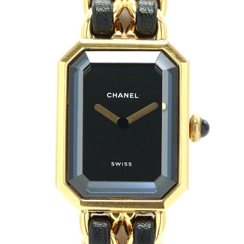【仮】シャネル【CHANEL】プルミエールMサイズH0001レディースブラック金メッキ腕時計時計PREMIEREMEDIUMSIZEBLACKGF【中古】