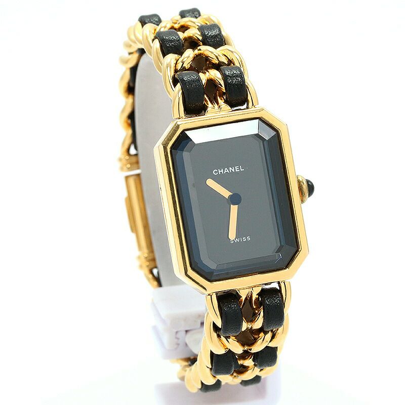 【仮】シャネル【CHANEL】プルミエールMサイズH0001レディースブラック金メッキ腕時計時計PREMIEREMEDIUMSIZEBLACKGF【中古】