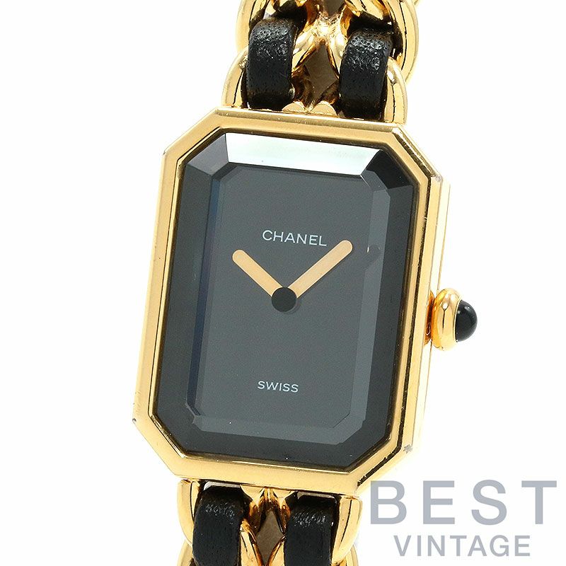 【仮】シャネル【CHANEL】プルミエールMサイズH0001レディースブラック金メッキ腕時計時計PREMIEREMEDIUMSIZEBLACKGF【中古】
