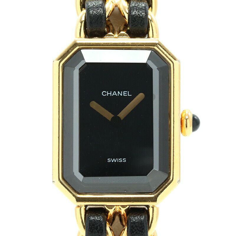 【仮】シャネル【CHANEL】プルミエールMサイズH0001レディースブラック金メッキ腕時計時計PREMIEREMEDIUMSIZEBLACKGF【中古】