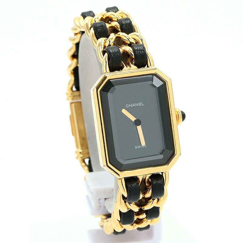 【仮】シャネル【CHANEL】プルミエールMサイズH0001レディースブラック金メッキ腕時計時計PREMIEREMEDIUMSIZEBLACKGF【中古】