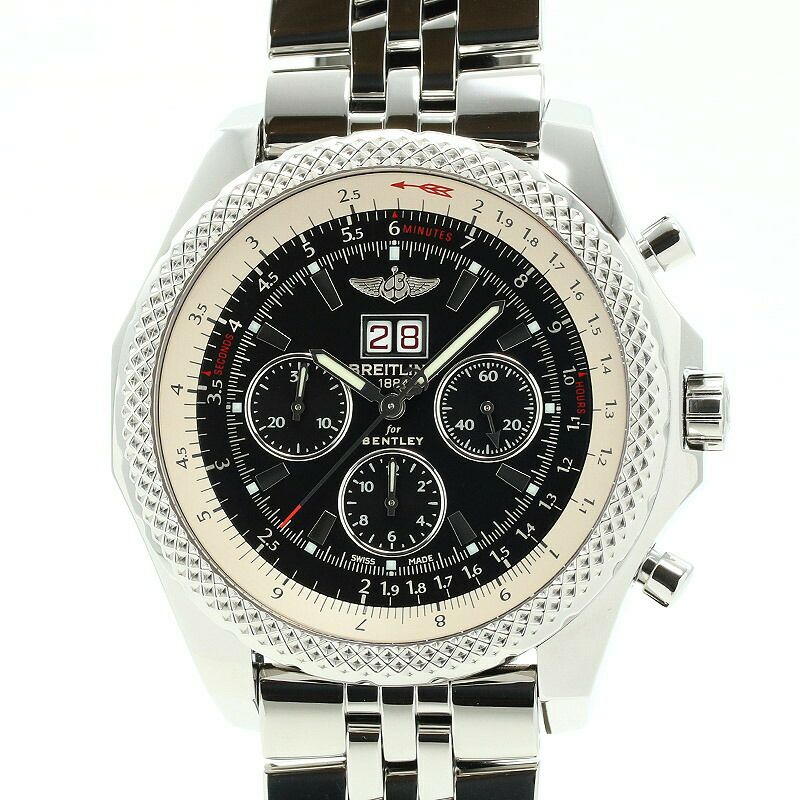 【仮】ブライトリング【BREITLING】ベントレー6.75スピードA44364(A444B59SP)メンズブラックステンレススティール腕時計時計BENTLEY6.75SPEEDBLACKSS【中古】