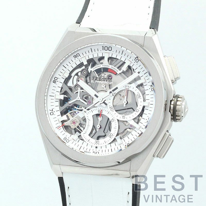 新品未使用　エルマンノシェルビーノ　ベルト ホワイト 中古】ZENITH DEFY EL PRIMERO 21 JAPAN SPECIAL EDITION ゼニス