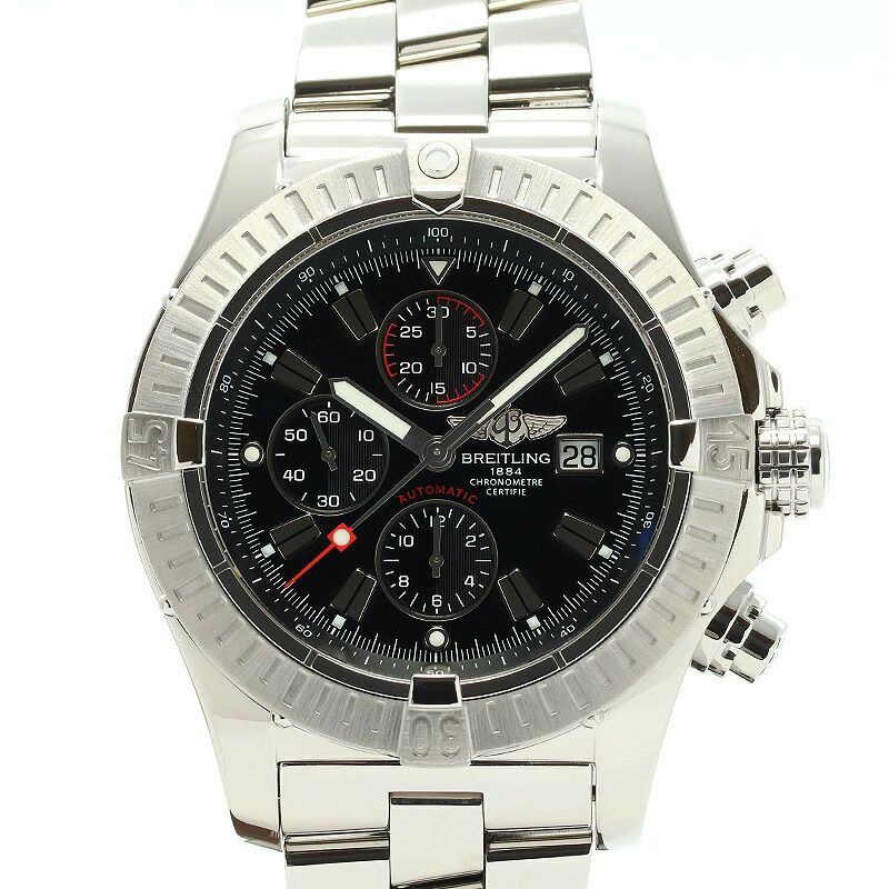 【仮】ブライトリング【BREITLING】スーパーアベンジャーA13370(A337B07PRS)メンズブラックステンレススティール腕時計時計SUPERAVENGERBLACKSS【中古】
