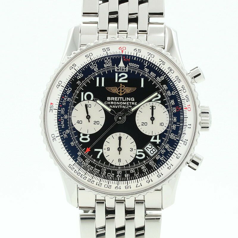 【仮】ブライトリング【BREITLING】ナビタイマーA23322(A232B37NP)メンズブラックステンレススティール腕時計時計NAVITIMERBLACKSS【中古】