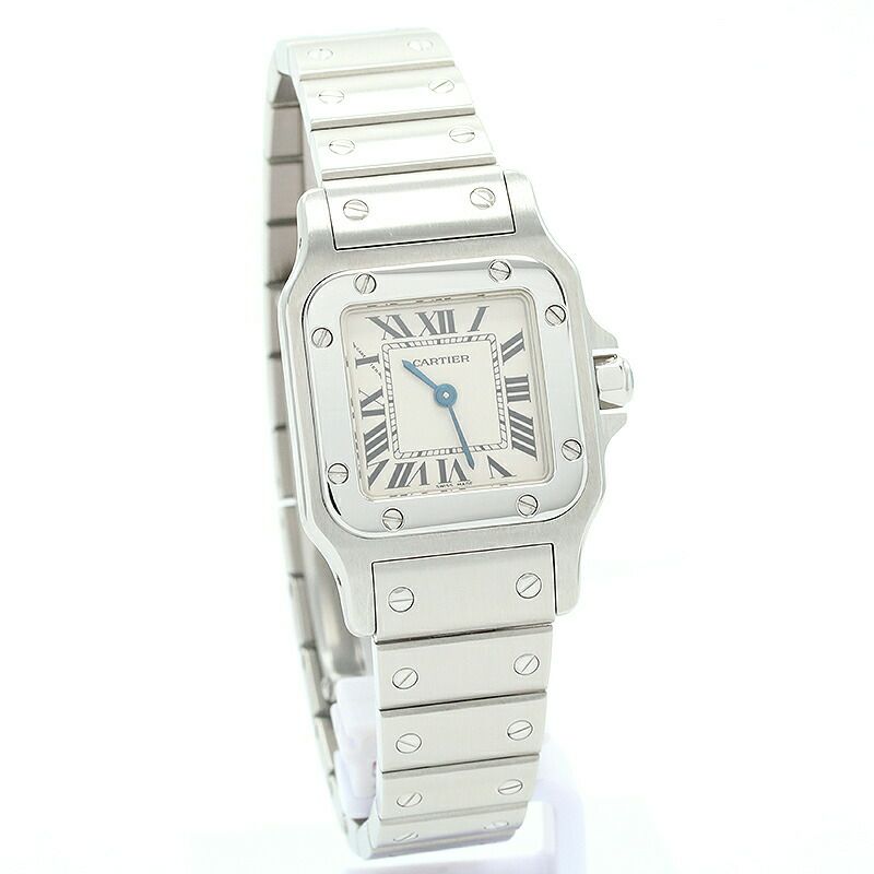 【仮】カルティエ【CARTIER】サントスドゥカルティエガルベウォッチSM/サントスガルベSMW20056D6レディースシルバーステンレススティール腕時計時計SANTOSDECARTIERGALBEEWATCHSMALLMODELSILVERSS【中古】