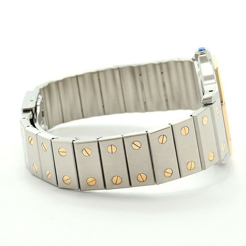 【仮】カルティエ【CARTIER】サントスロンドLM/サントスオクタゴンLMW2001583メンズアイボリーイエローゴールド/ステンレススティール腕時計時計SANTOSRONDELARGEMODEL/SANTOSOCTAGONLARGEMODELIVORYYG/SS【中古】