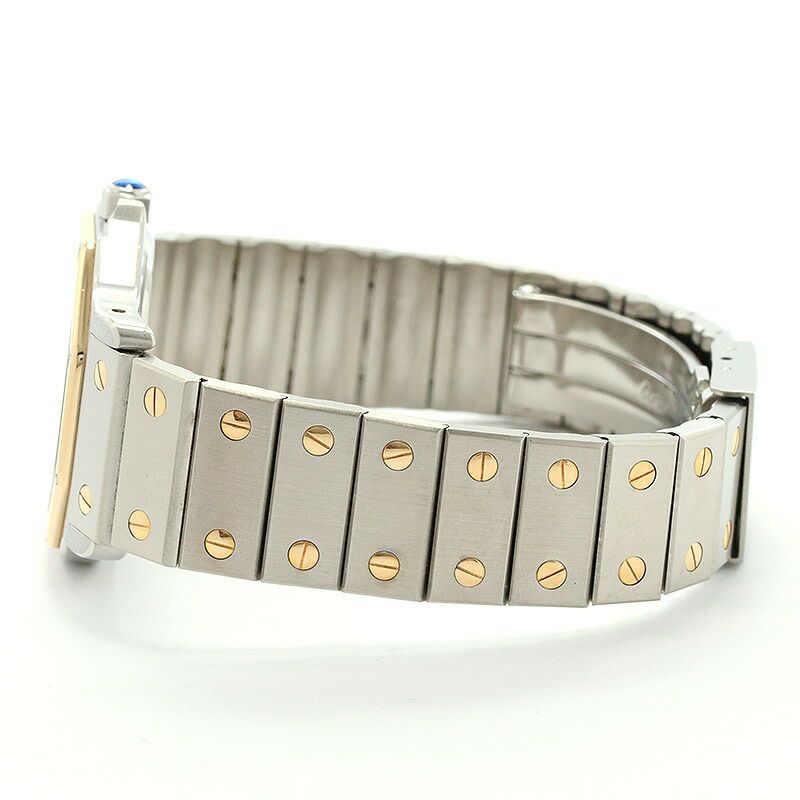 【仮】カルティエ【CARTIER】サントスロンドLM/サントスオクタゴンLMW2001583メンズアイボリーイエローゴールド/ステンレススティール腕時計時計SANTOSRONDELARGEMODEL/SANTOSOCTAGONLARGEMODELIVORYYG/SS【中古】