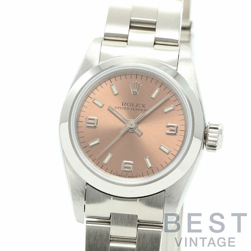【仮】ロレックス【ROLEX】オイスターパーペチュアル67180レディースピンクステンレススティール腕時計時計OYSTERPERPETUALPINKSS【中古】