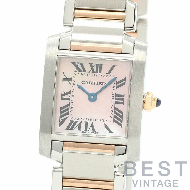 【仮】カルティエ【CARTIER】タンクフランセーズウォッチSM/タンクフランセーズSMW51027Q4レディースピンクシェルK18ピンクゴールド/ステンレススティール腕時計時計TANKFRANCAISEWATCHSMALLMODELPINKSHELLK18PG/SS【中古】