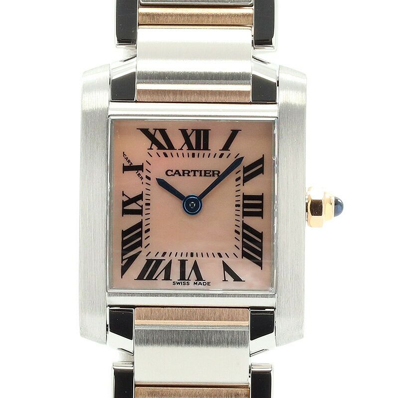 【仮】カルティエ【CARTIER】タンクフランセーズウォッチSM/タンクフランセーズSMW51027Q4レディースピンクシェルK18ピンクゴールド/ステンレススティール腕時計時計TANKFRANCAISEWATCHSMALLMODELPINKSHELLK18PG/SS【中古】