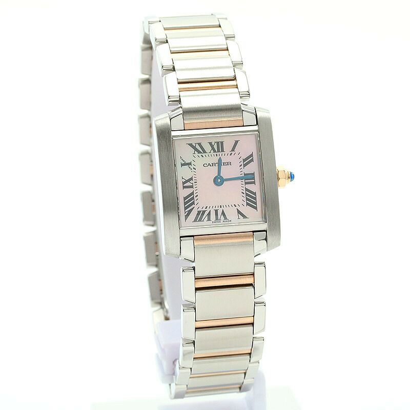 【仮】カルティエ【CARTIER】タンクフランセーズウォッチSM/タンクフランセーズSMW51027Q4レディースピンクシェルK18ピンクゴールド/ステンレススティール腕時計時計TANKFRANCAISEWATCHSMALLMODELPINKSHELLK18PG/SS【中古】