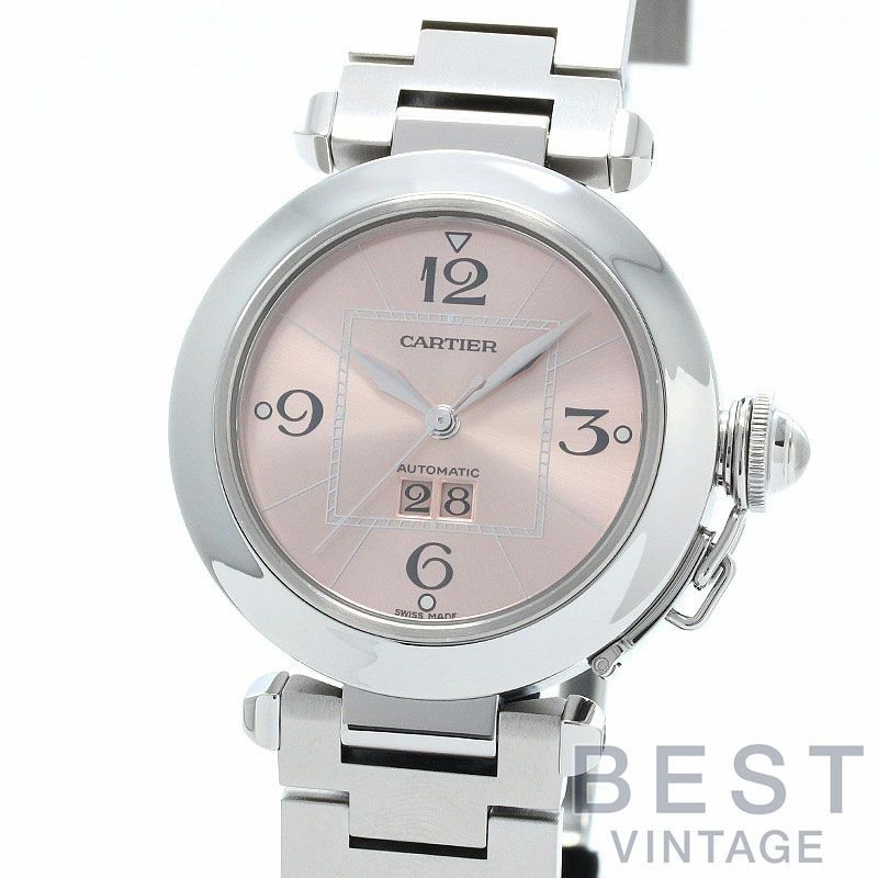 【仮】カルティエ【CARTIER】パシャCドゥカルティエビッグデイトW31058M7ボーイズピンクステンレススティール腕時計時計PASHACDECARTIERBIGDATEPINKSS【中古】