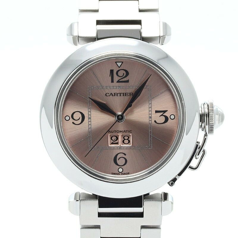 【仮】カルティエ【CARTIER】パシャCドゥカルティエビッグデイトW31058M7ボーイズピンクステンレススティール腕時計時計PASHACDECARTIERBIGDATEPINKSS【中古】