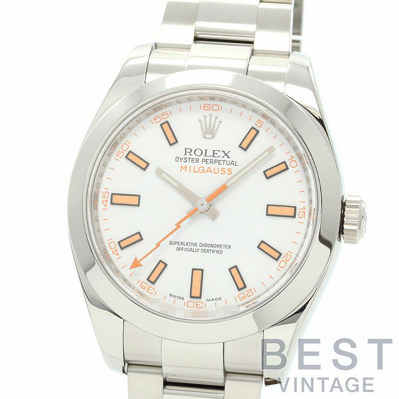 【仮】ロレックス【ROLEX】オイスターパーペチュアルミルガウス116400メンズホワイトステンレススティール腕時計時計OYSTERPERPETUALMILGAUSSWHITESS【中古】