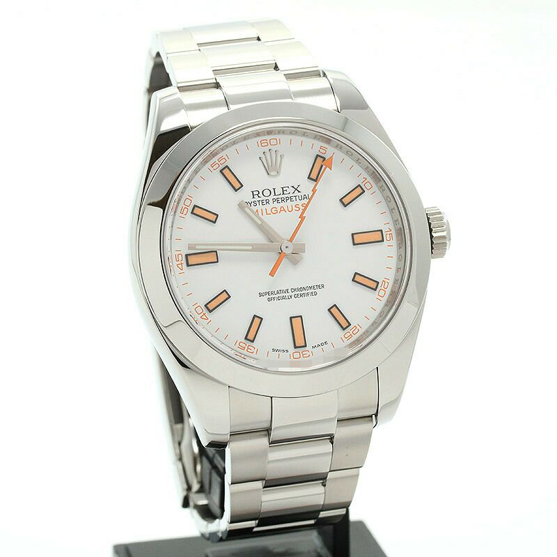 【仮】ロレックス【ROLEX】オイスターパーペチュアルミルガウス116400メンズホワイトステンレススティール腕時計時計OYSTERPERPETUALMILGAUSSWHITESS【中古】