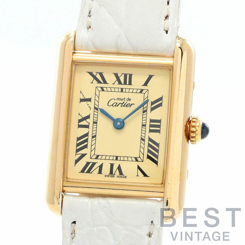 中古】CARTIER MUST TANK VERMEIL SMALL MODEL カルティエ マスト  