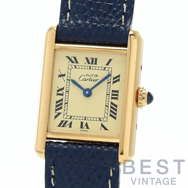 【仮】カルティエ【CARTIER】マストタンクウォッチヴェルメイユSM/マストタンクSMW1003153レディースアイボリーシルバー925(イエローゴールドメッキ)腕時計時計MUSTTANKWATCHVERMEILSMALLMODELIVORYSV.GF【中古】