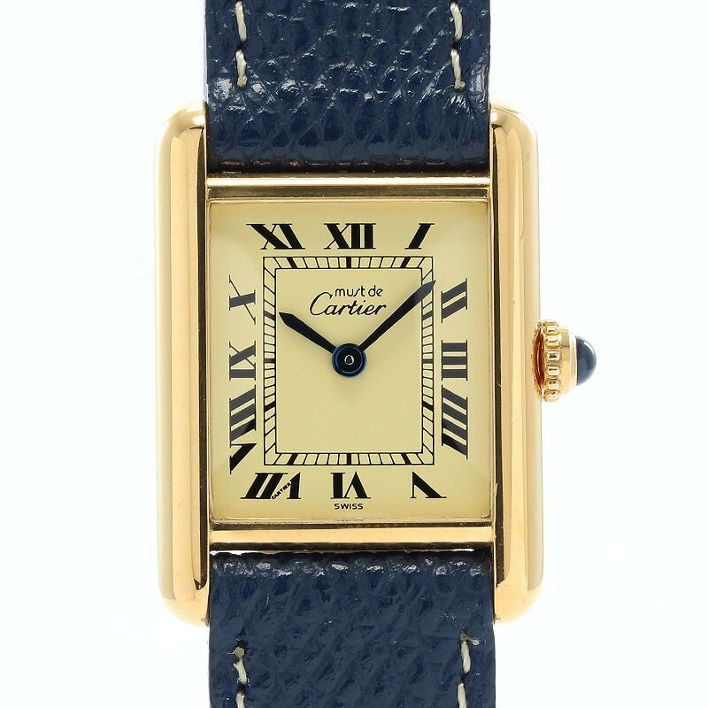 【仮】カルティエ【CARTIER】マストタンクウォッチヴェルメイユSM/マストタンクSMW1003153レディースアイボリーシルバー925(イエローゴールドメッキ)腕時計時計MUSTTANKWATCHVERMEILSMALLMODELIVORYSV.GF【中古】