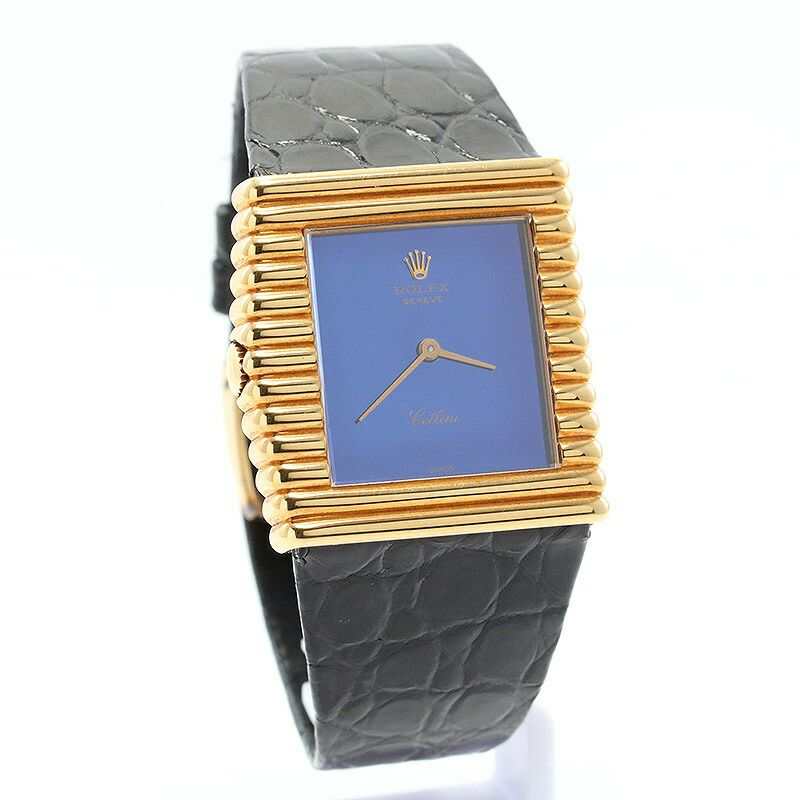 【仮】ロレックス【ROLEX】チェリーニキングマイダス4015レディースブルーK18イエローゴールド腕時計時計CELLINIKINGMIDASBLUEK18YG【中古】