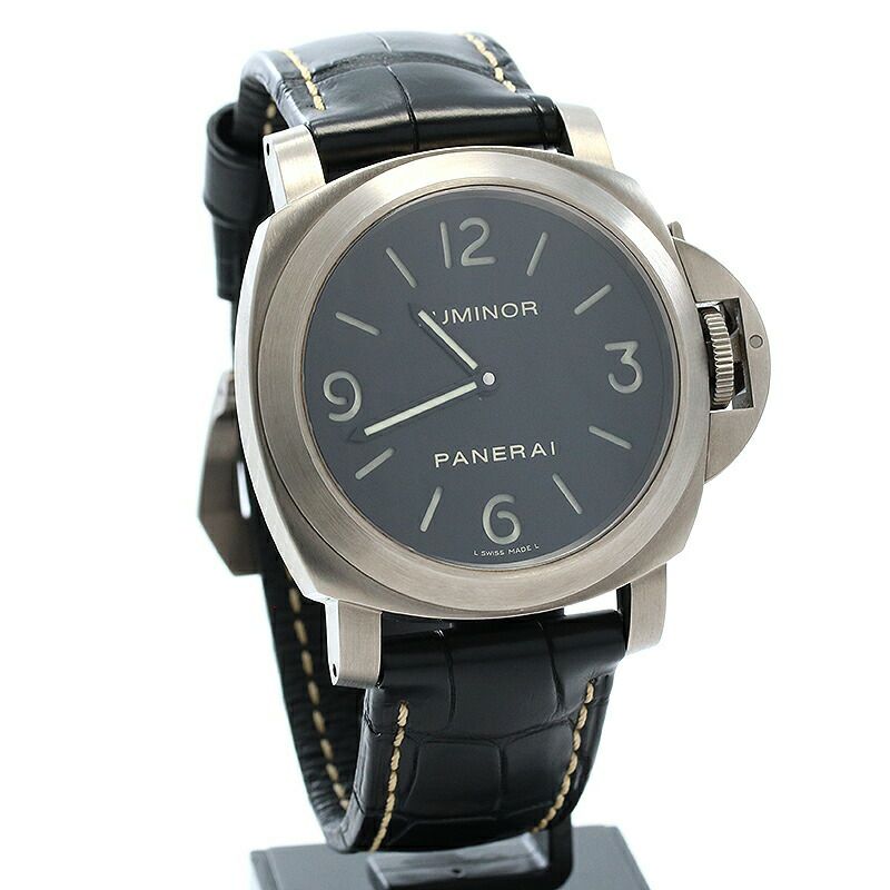 【仮】オフィチーネパネライ【PANERAI】ルミノールベースPAM00176(OP6725)メンズブラックチタン腕時計時計LUMINORBASEBLACKTI【中古】