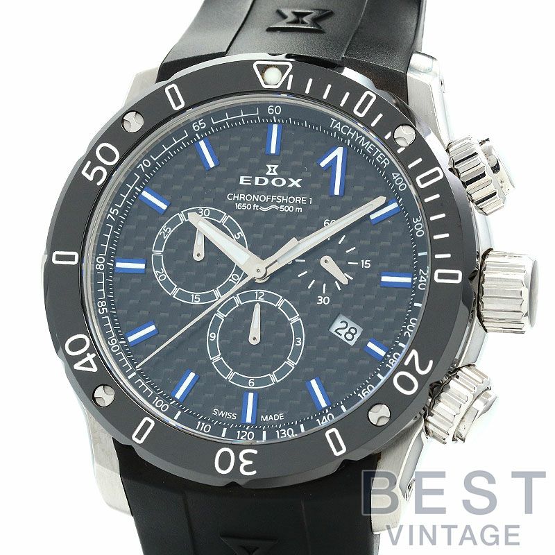 中古】EDOX CHRONOOFFSHORE-1 CHRONOGRAPH エドックス クロノオフショア1 10221 -3-NIBU2｜ヴィンテージブランド｜時計・腕時計の通販サイトBEST ISHIDA（正規・中古販売店）