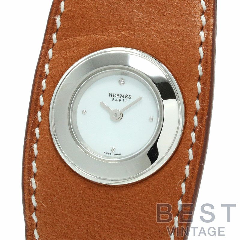 【仮】エルメス【HERMES】フォーブルマンシェットFG2.110(041882WW00)レディースホワイトステンレススティール腕時計時計FAUBOURGMANCHETTEWHITESS【中古】