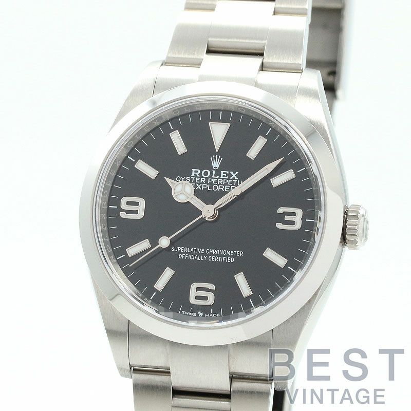 【仮】ロレックス【ROLEX】エクスプローラー1124270メンズブラックステンレススティール腕時計時計EXPLORERIBLACKSS【中古】